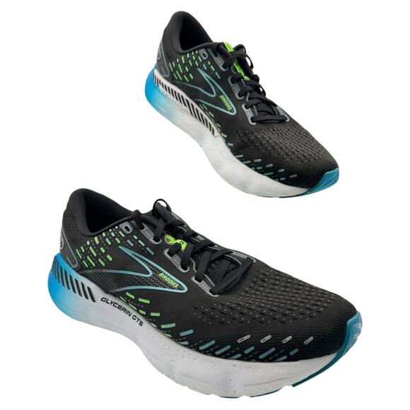 Brooks Other - Brooks Glycerin GTS 20 Black Hawaiian Ocean Green Road-Running Sneakers Men’s 10